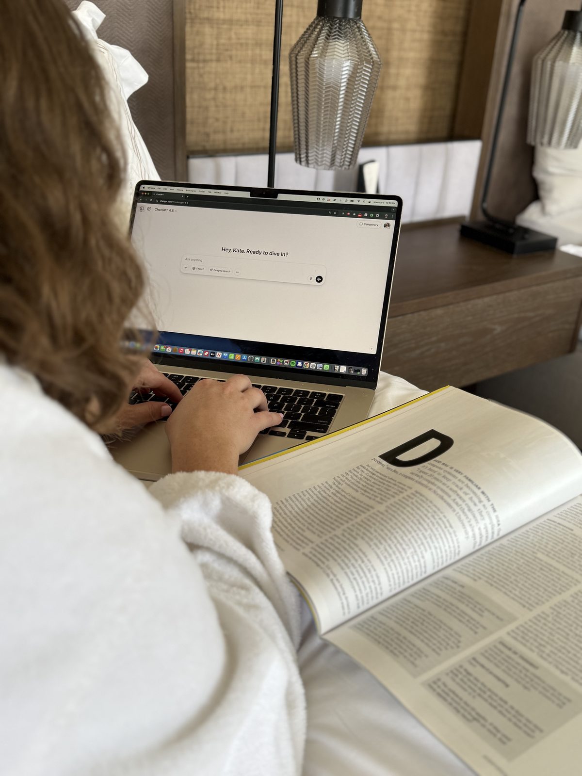Travel advisor working at a hotel desk